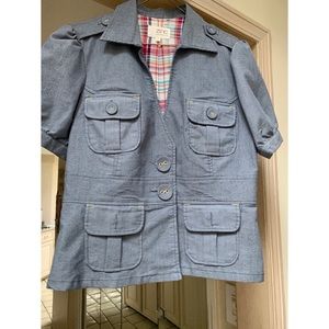 Ladies Zinc short sleeve blazer pinstriped large